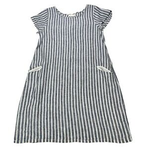 CP Shades Vertical Stripe Linen dress with pockets, XS